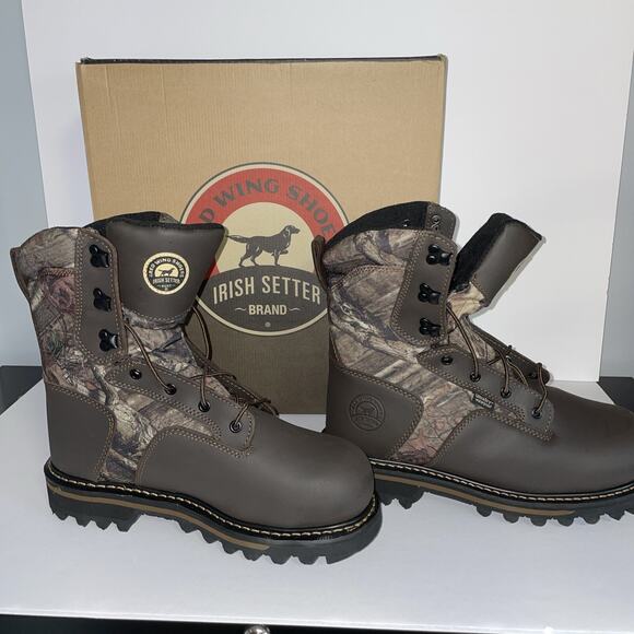 Red Wing Irish Setter Hunting Boots 2813 Gunflint II Mens 10.5 D/M Brown & Camo - Picture 1 of 11